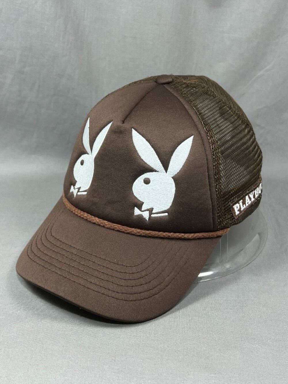 Playboy Bunny Snapback Hat Cap Brown Rope Adjustable Trucker Mesh Retro Mens